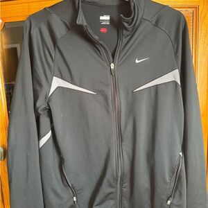 Nike Black Performance Zip-Up Jacket with Gray Accents